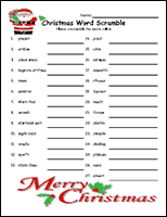 Christmas Word Scramble 4