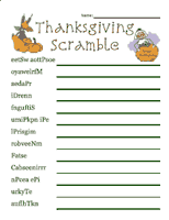 Thanksgiving Word Scramble 4